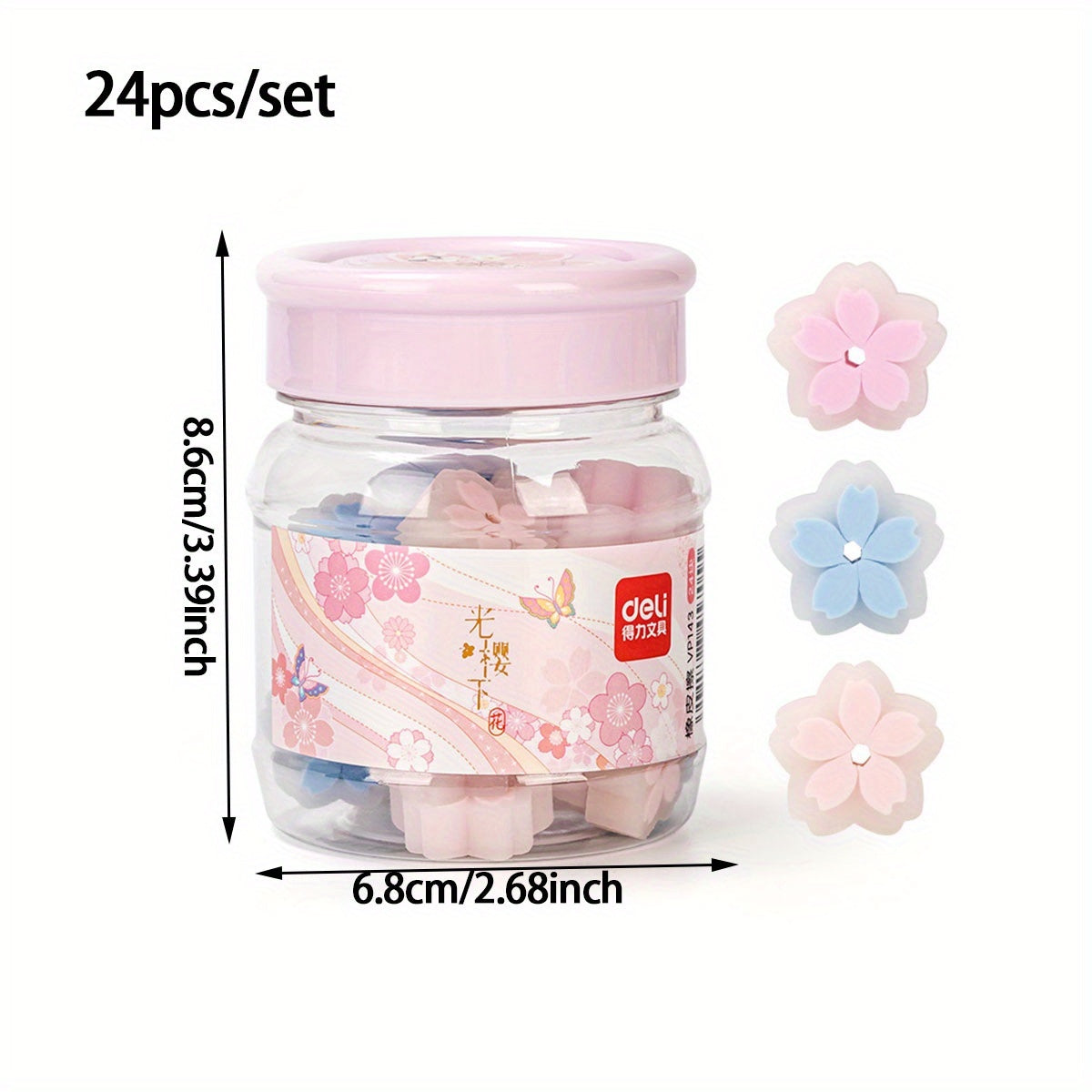 24 قطعة/دلو PVC أقمشة زهور أقمشة كرز أقمشة زهور صغيرة