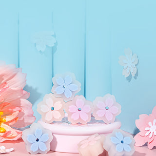 24 قطعة/دلو PVC أقمشة زهور أقمشة كرز أقمشة زهور صغيرة