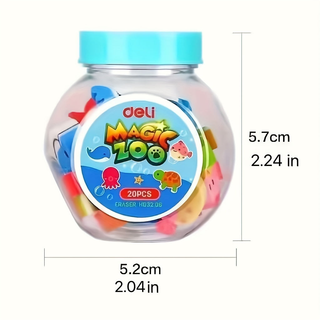 20 قطعة من ممحاة أقلام الرصاص متعددة الألوان من ديلي