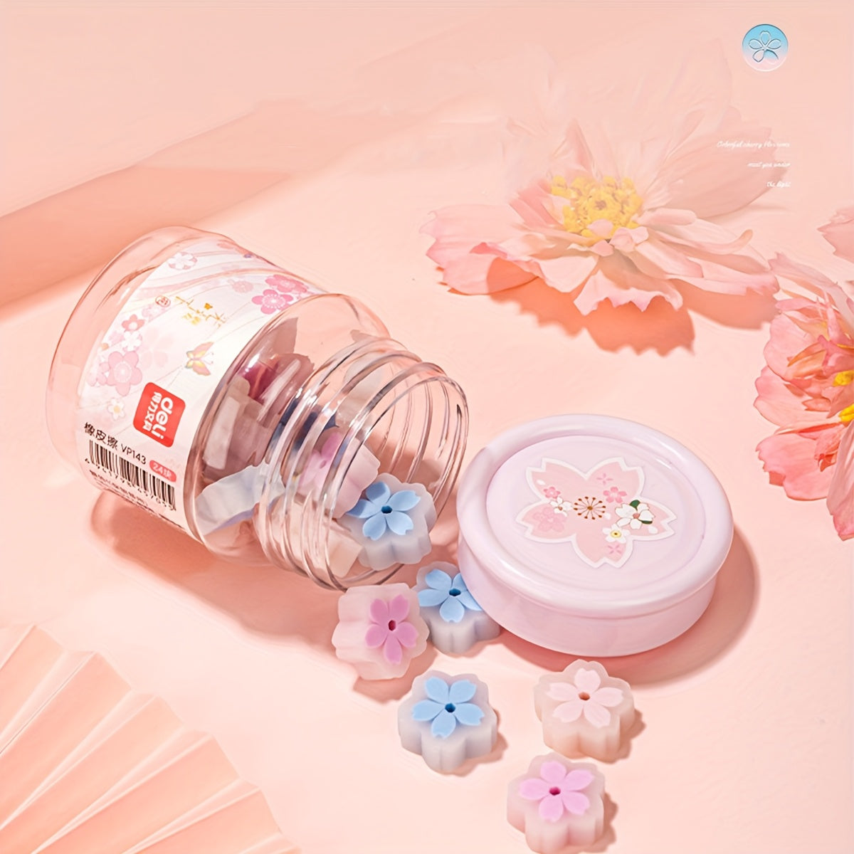 24 قطعة/دلو PVC أقمشة زهور أقمشة كرز أقمشة زهور صغيرة