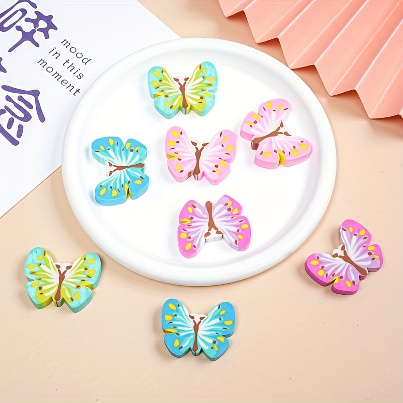 8 قطع ممحاة من المطاط اللدن حراريًا على شكل فراشة