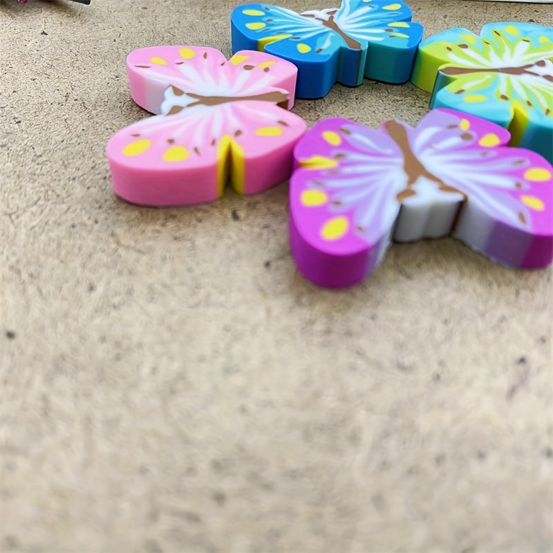 8 قطع ممحاة من المطاط اللدن حراريًا على شكل فراشة