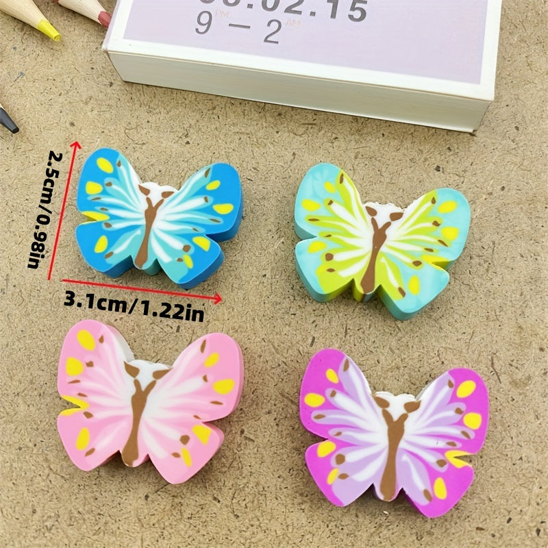 8 قطع ممحاة من المطاط اللدن حراريًا على شكل فراشة