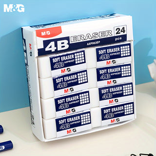 24 قطعة ممحاة بيضاء 4B