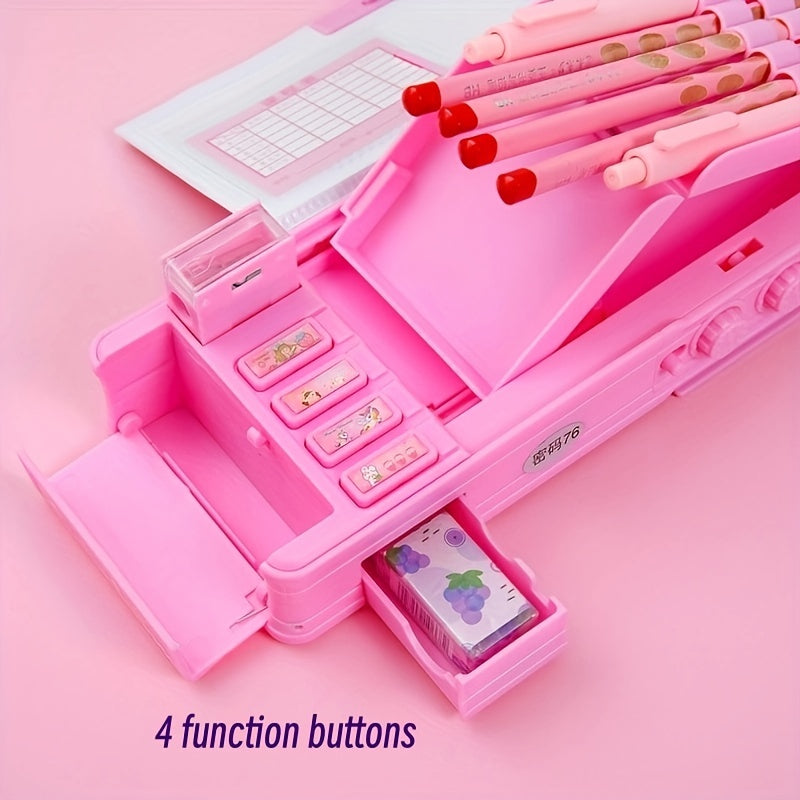 حافظة أقلام بنفسجية متغيرة مع قفل بكلمة مرور