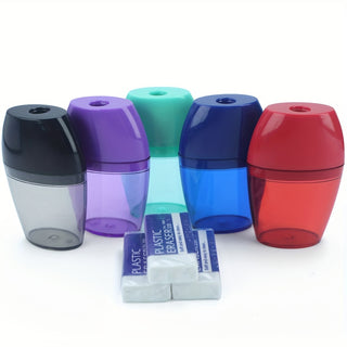 مجموعة من 8 مقالم مبراة بألوان مختلطة مع 3 ممحاة