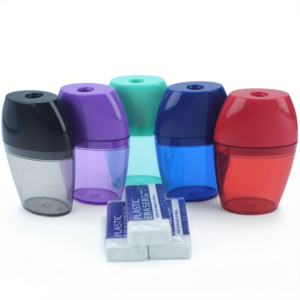 مجموعة من 8 مقالم مبراة بألوان مختلطة مع 3 ممحاة