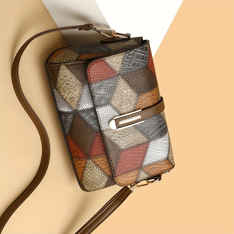 حقيبة كروس أنيقة ومتعددة الاستخدامات مع تصميم ريترو بسيط وحواف معدنية