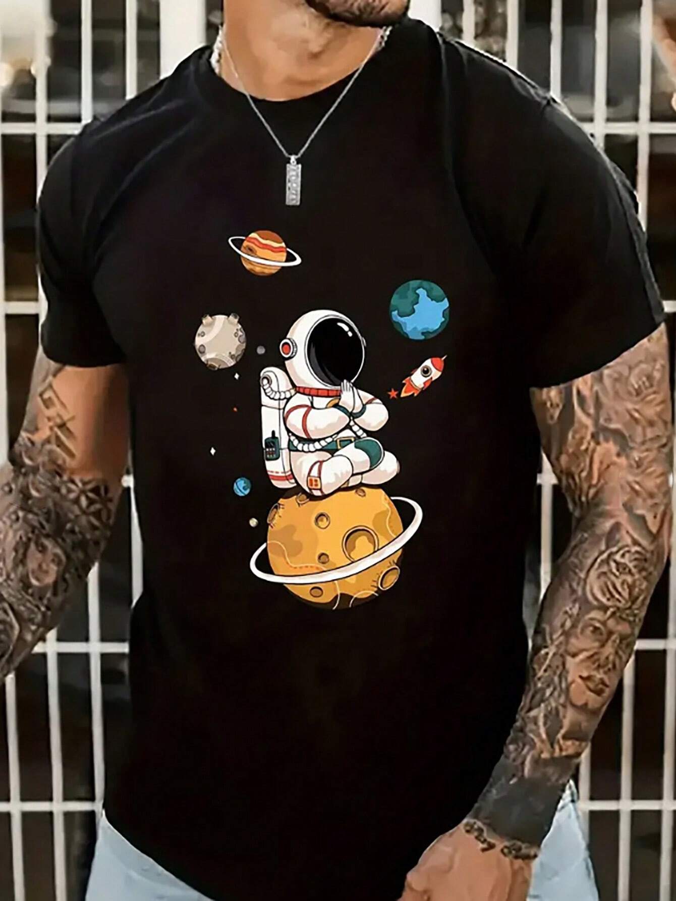 تي شيرت رجالي قصير الأكمام