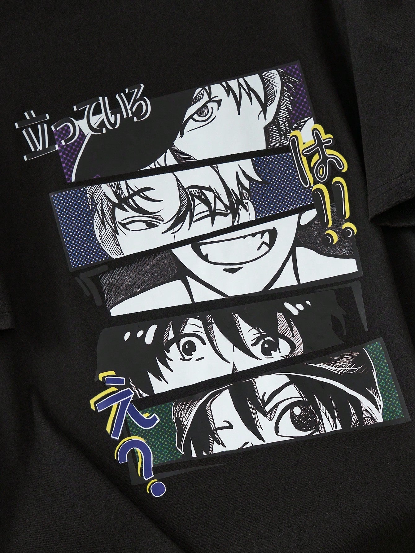 تي شيرت مطبوع برسم رجل وحرف ياباني