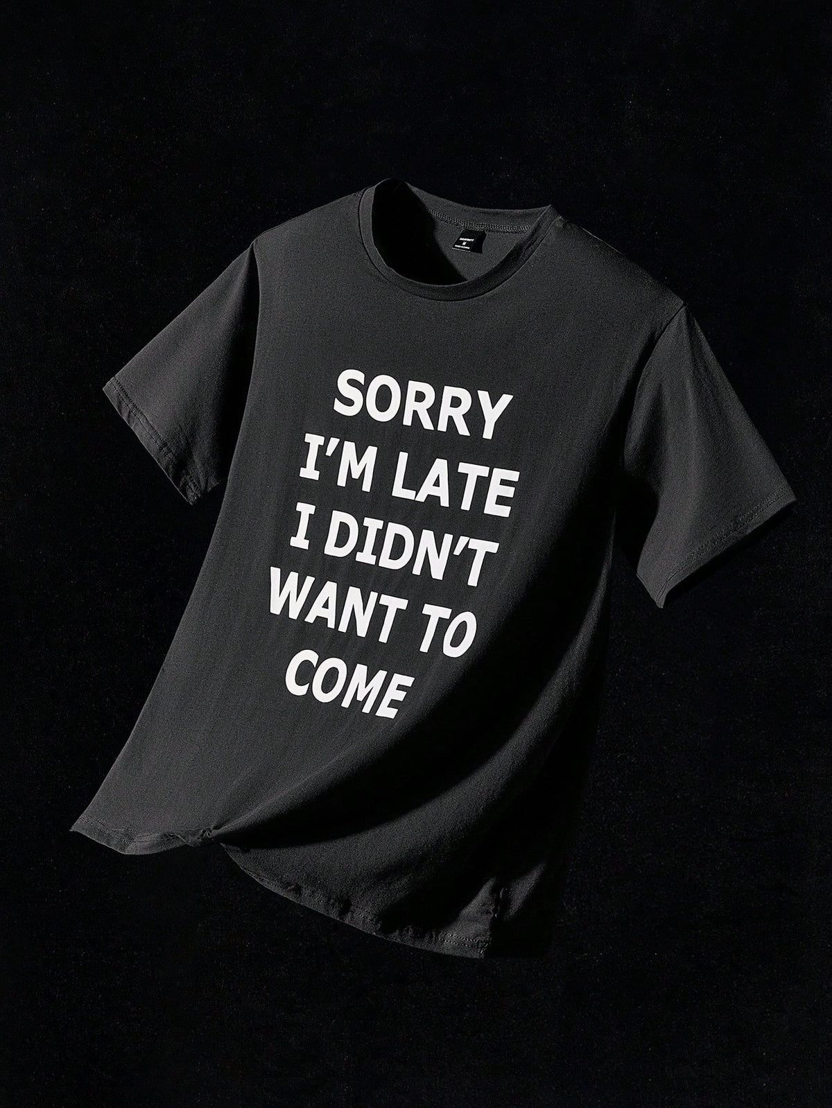 تي شيرت قطن بطباعة شعار للرجال