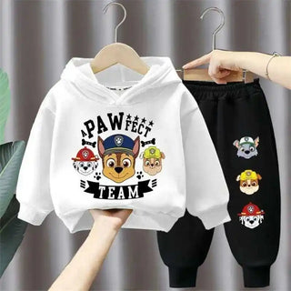 جديد أولاد' كاجوال outfits two-piece cotton hoodie بدلة with foreign ستايل cartoon printed توب children's sizes