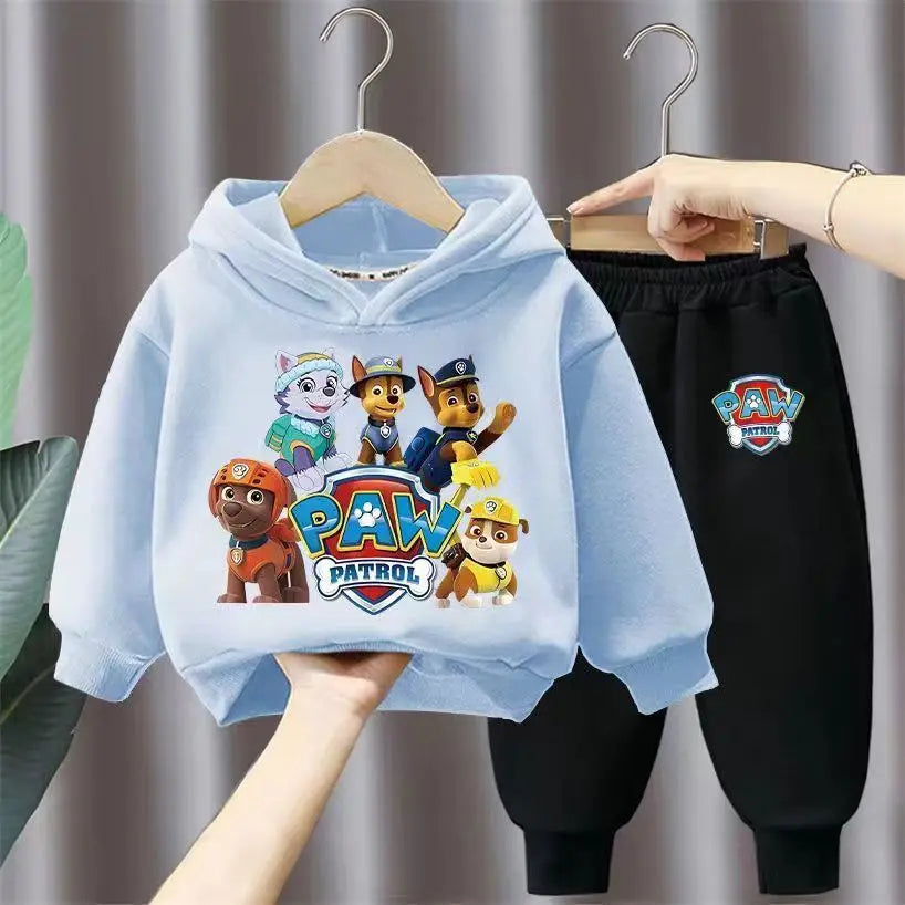 جديد أولاد' كاجوال outfits two-piece cotton hoodie بدلة with foreign ستايل cartoon printed توب children's sizes