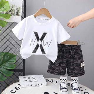 جديد أولاد صيف clothes طقم handsome children صيف clothes خفيف قصير-sleeved camouflage shorts طقم قطعتين