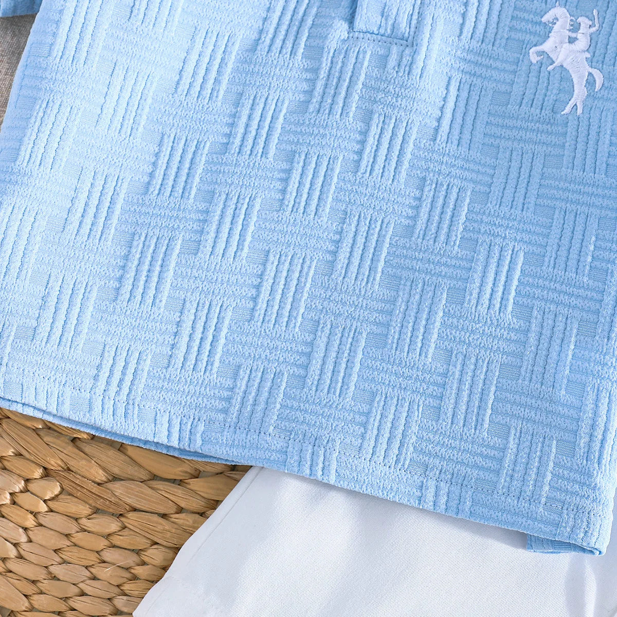 جديد children's كاجوال cartoon embroidered أكمام قصيرةd shirt and simple white shorts gentleman طقم قطعتين