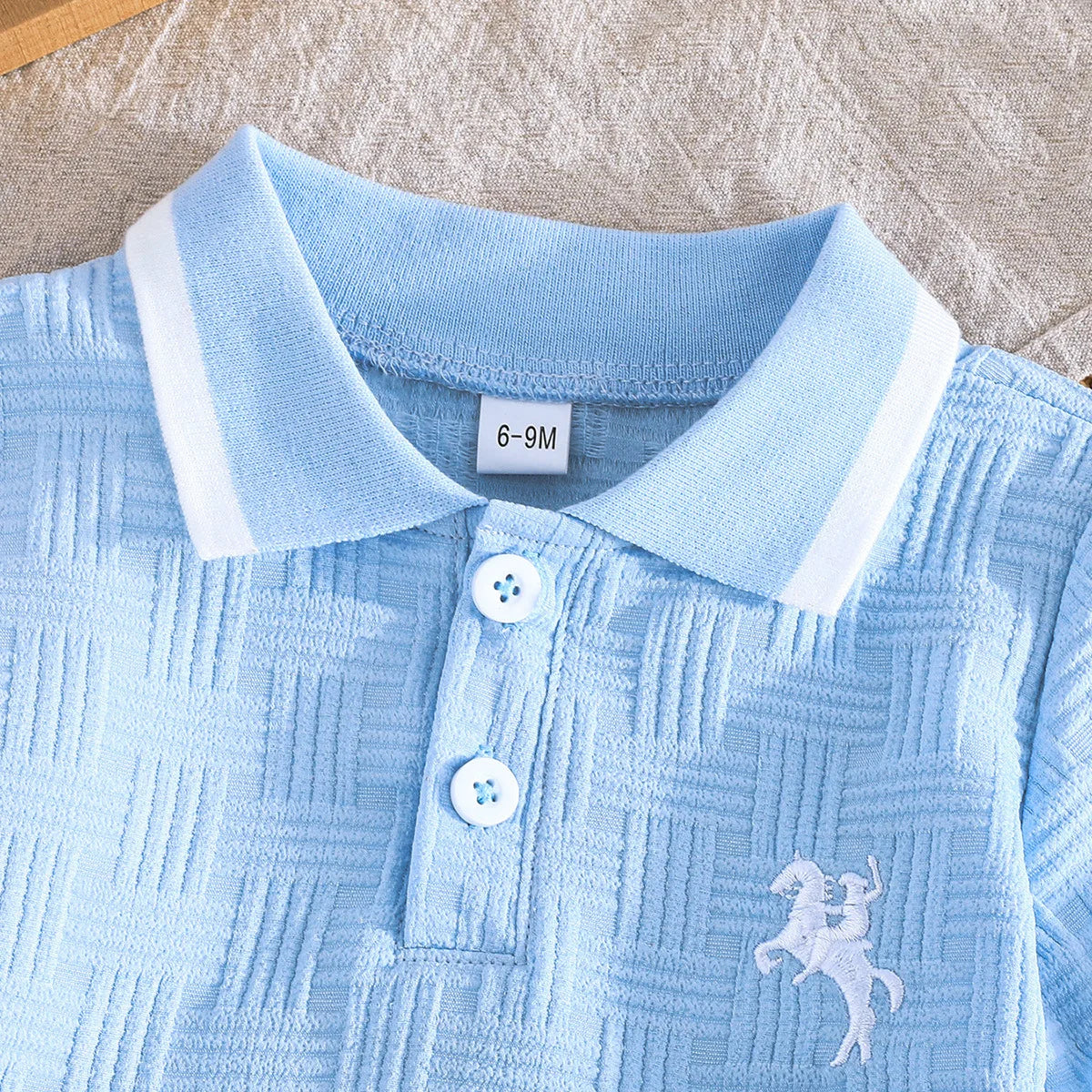 جديد children's كاجوال cartoon embroidered أكمام قصيرةd shirt and simple white shorts gentleman طقم قطعتين