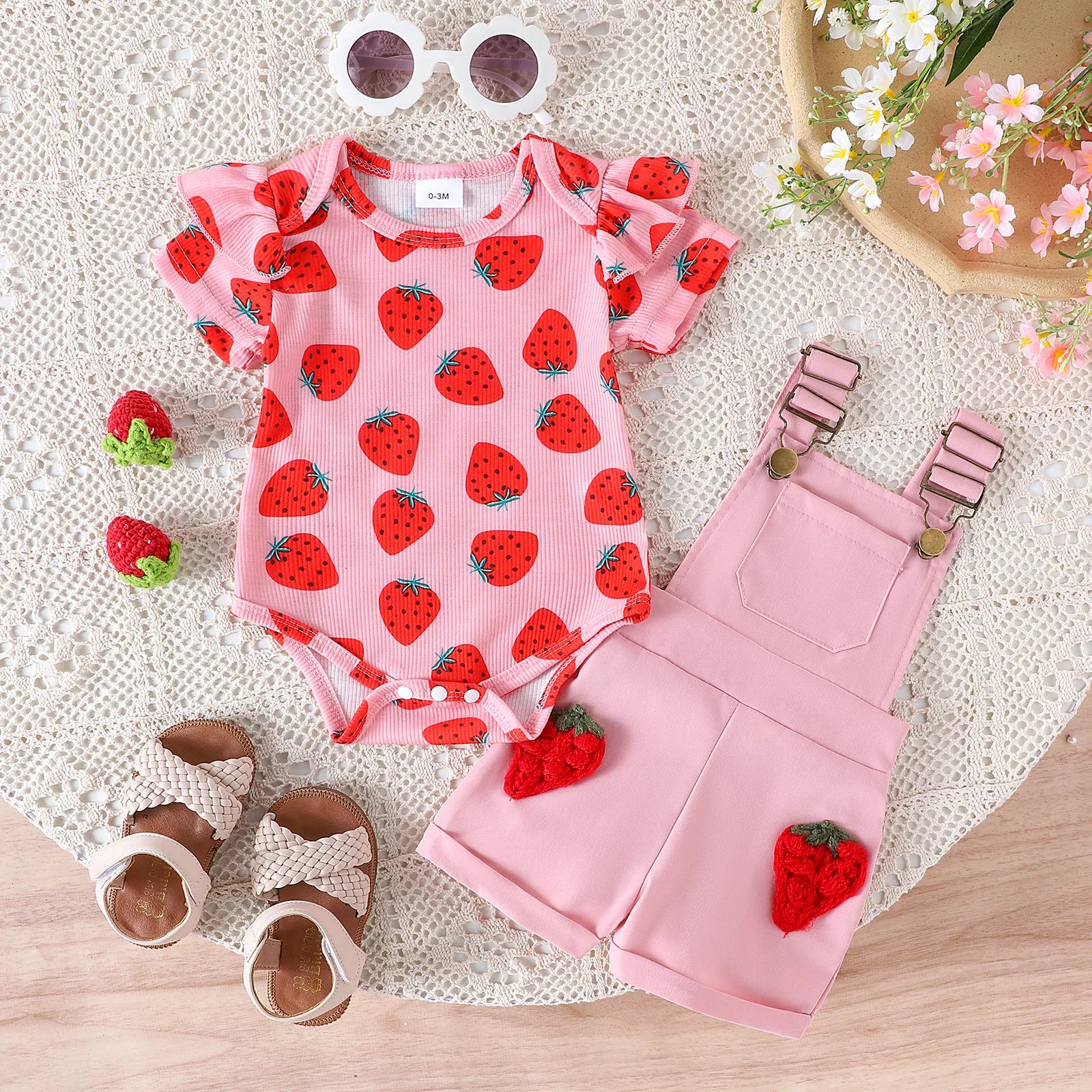 جديد cute children's بدلة with stereo flower كم jacket and solid color shorts infant toddler size for صيف