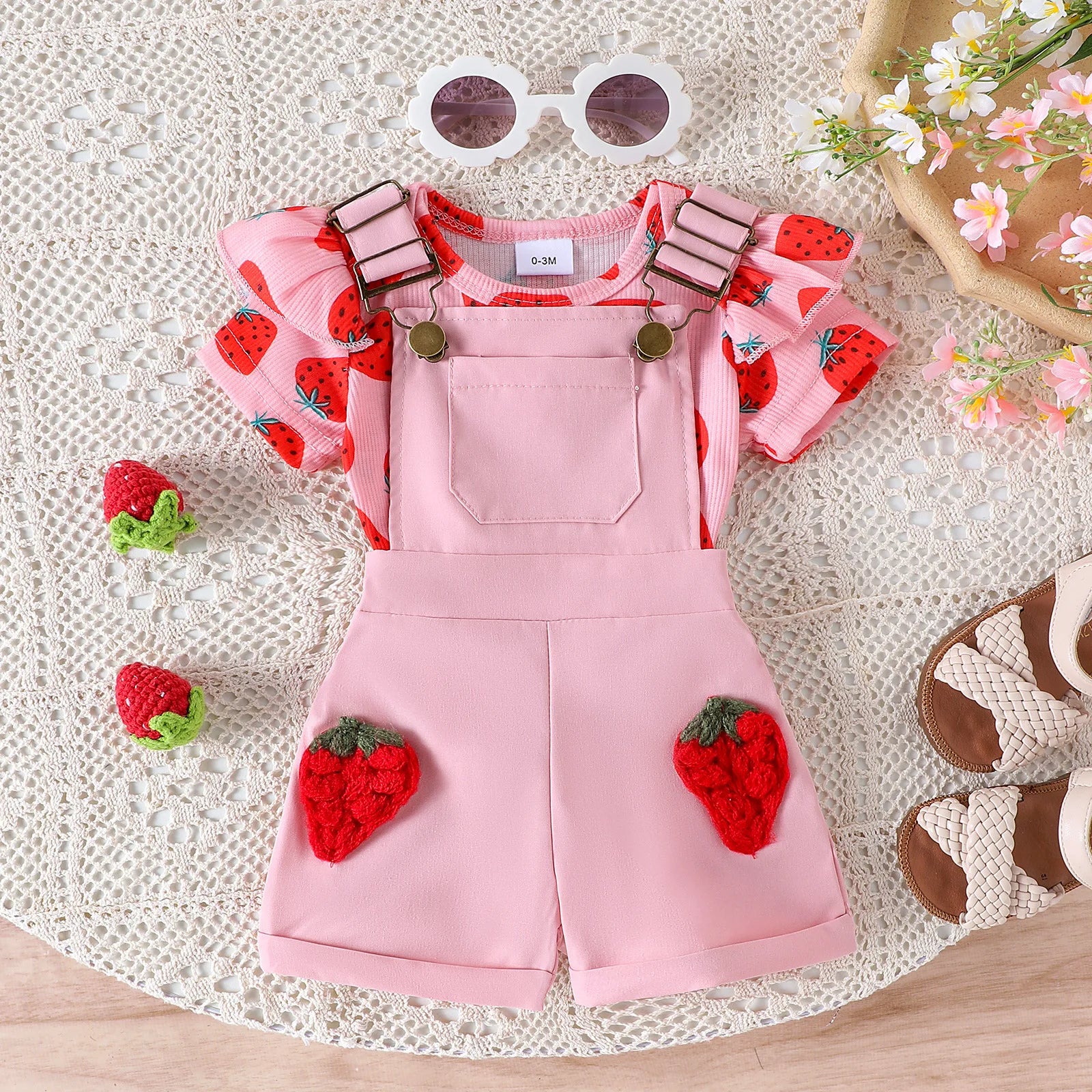 جديد cute children's بدلة with stereo flower كم jacket and solid color shorts infant toddler size for صيف