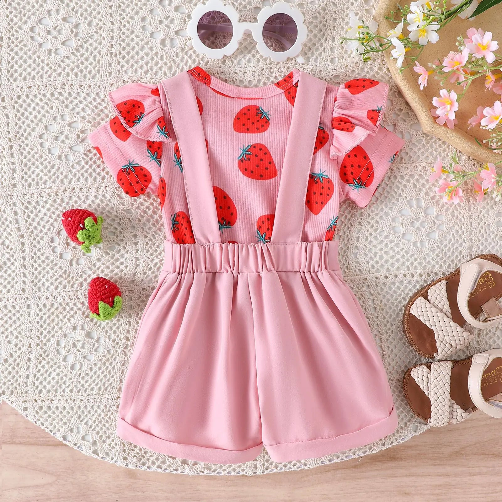 جديد cute children's بدلة with stereo flower كم jacket and solid color shorts infant toddler size for صيف