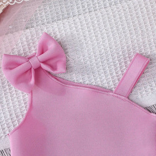 جديد cute off-shoulder كم bow أميرة فستان for بنات solid color infant toddler كاجوال clothing طقم made worsted