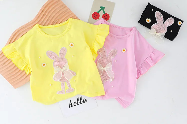 جديد صيف collection cute korean-ستايل بنات' بدلة for babies children featuring floral ruffles bow أكمام قصيرة shorts