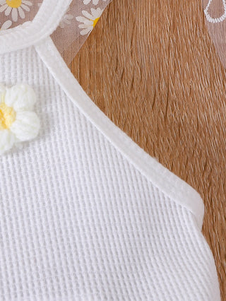 جديد صيف بنات بدلة halter بدون أكمام tops for daisy تل جيب طقم قطعتين