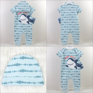 newborn baby ولد صيف wear romper hat 2 piece طقم