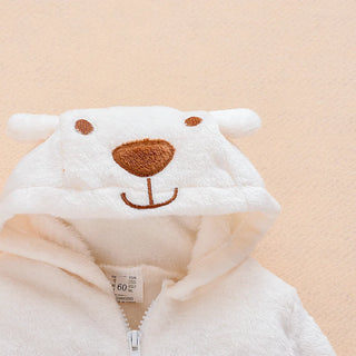 newborn شتاء thickened coral fleece جمبسوت cute infants climbing clothes