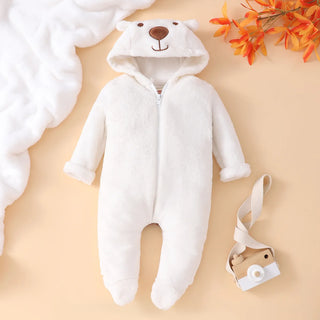 newborn شتاء thickened coral fleece جمبسوت cute infants climbing clothes