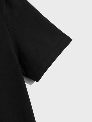 تي شيرت قصير الأكمام من القطن