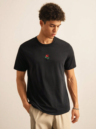 تي شيرت قصير الأكمام من القطن