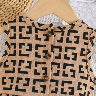 solid pattern geometric bow decorative بدون أكمام فستان for baby بنات صيف knitted fabric with floral decoration