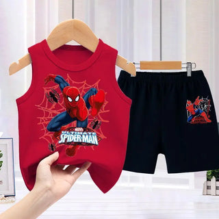spider-man طقم قطعتين for أولاد صيف sports فيست shorts formal-كاجوال cotton print baby fashion أولاد' sports shirt shorts