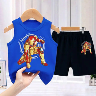 spider-man طقم قطعتين for أولاد صيف sports فيست shorts formal-كاجوال cotton print baby fashion أولاد' sports shirt shorts