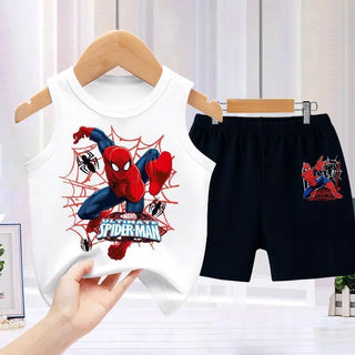 spider-man طقم قطعتين for أولاد صيف sports فيست shorts formal-كاجوال cotton print baby fashion أولاد' sports shirt shorts