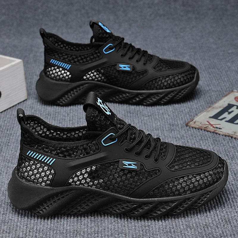 حذاء كاجوال رجالي – جلد صناعي، تهوية مريحة