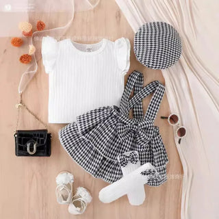 صيف جديد explosions بنات and baby بنات fashion طقم three-piece socks 100% cotton button closure 3pcs clothing sets