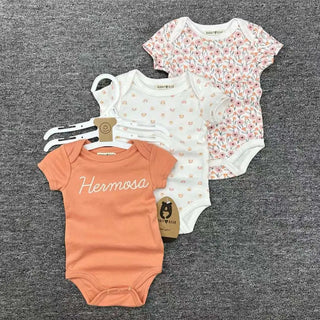 صيف أكمام قصيرة baby جمبسوت for أولاد and بنات three-piece cotton بدلة with printed pattern