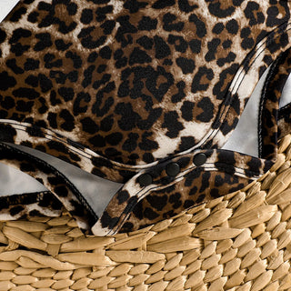 sweet and lovely baby بنت ربيع وخريف جمبسوت with triangle hat leopard print cotton clothing طقم fashion ستايل