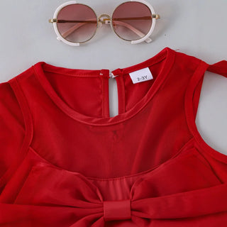 sweet بدون أكمام bow فستان for بنات and babies in صيف موضة 2025