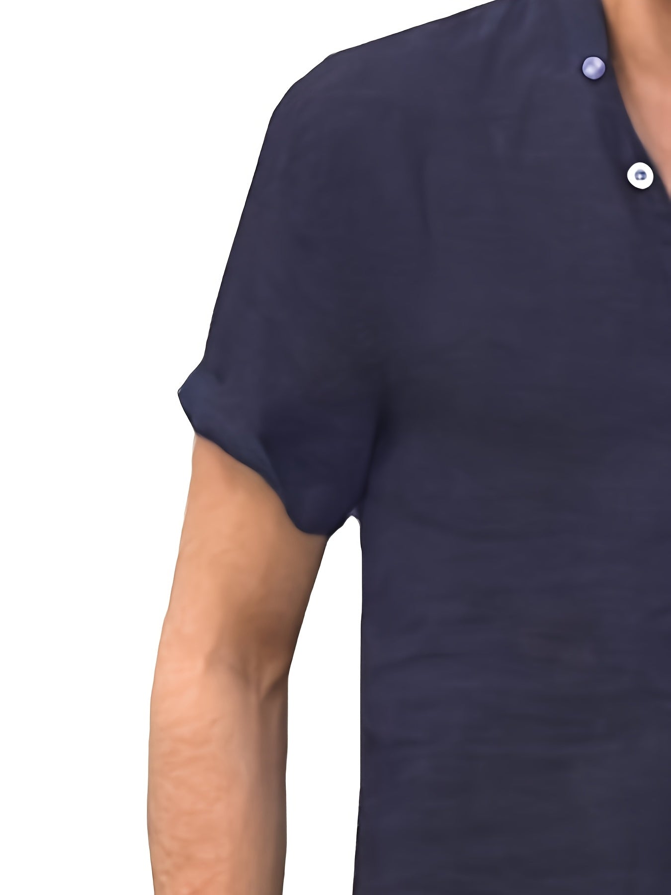 قميص رجالي خفيف الوزن من القطن والكتان بفتحة رقبة على شكل حرف V