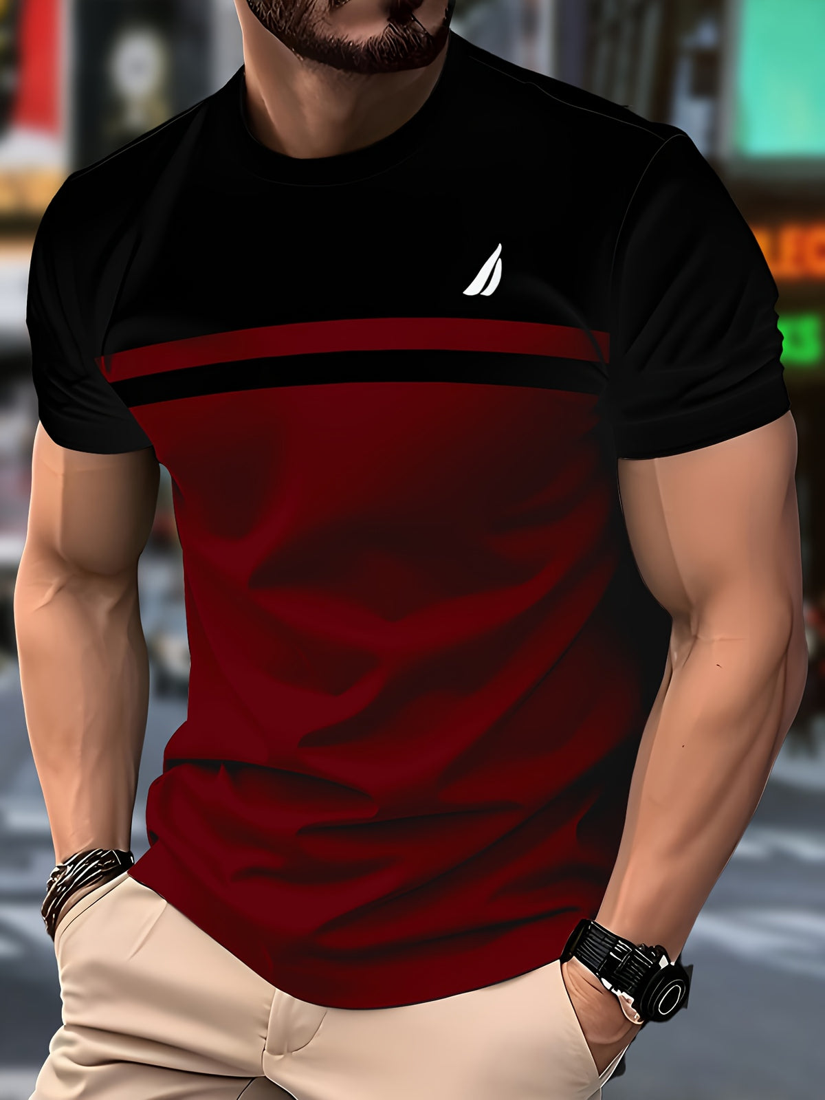 تيشيرت رجالي كاجوال بتدرج الألوان