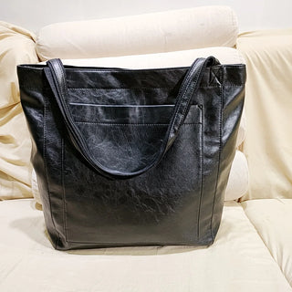 شنطة يد مميزة للنساء - Women's PU Soft Leather Hand Bags Oil Wa