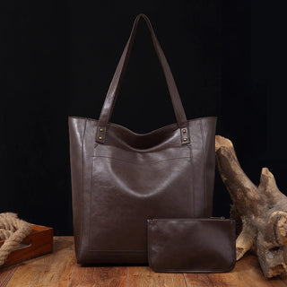 شنطة كتف كاجوال للنساء - Women's Soft Leather Hand Bags Oil Wax L