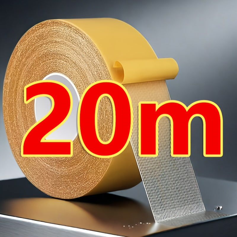 شريط لاصق بتصميم ثنائي الاتج ومتين للغاية ومقاوم للماء، بقطر 787.4 بوصة (20 متر) - لاصق شفاف يثبت على الجدران والألياف الزجاجية والأخشاب والبلاستيك والزجاج والمعادن والأسطح الحجرية، مثالي للاستخدام في المكتب والمنزل، شريط لاصق لثبات الأغراض