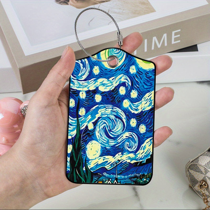 حقيبة قماشية ليل السماء - خفيفة الوزن ومتينة مع مقبض أنيق، مثالية للأمتعة والملحقات، علامة سفر|تصميم فني|مقبض متين، علامة أمتعة