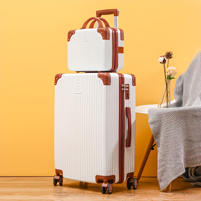 مجموعة حقائب سفر بترولي 20 بوصة ومجموعة حقائب سفر عالمية بعجلات 14 بوصة، حقائب نسائية عتيقة للسفر