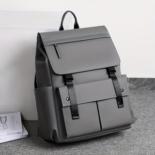 حقيبة ظهر سوداء أنيقة بسعة كبيرة مع أحزمة قابلة للتعديل، قماش أكسفورد متين، مقصورة للكمبيوتر المحمول - مثالية للسفر العمل والفصل الجامعي