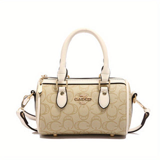 حقيبة يد نسائية أنيقة من بوسطن - نمط هندسي أبيض، حزام كتف قابل للفصل، إغلاق بسحاب، مبطنة بالبوليستر، طلاء على الحواف، إكسسوار أنيق|تصميم أنيق|محفظة