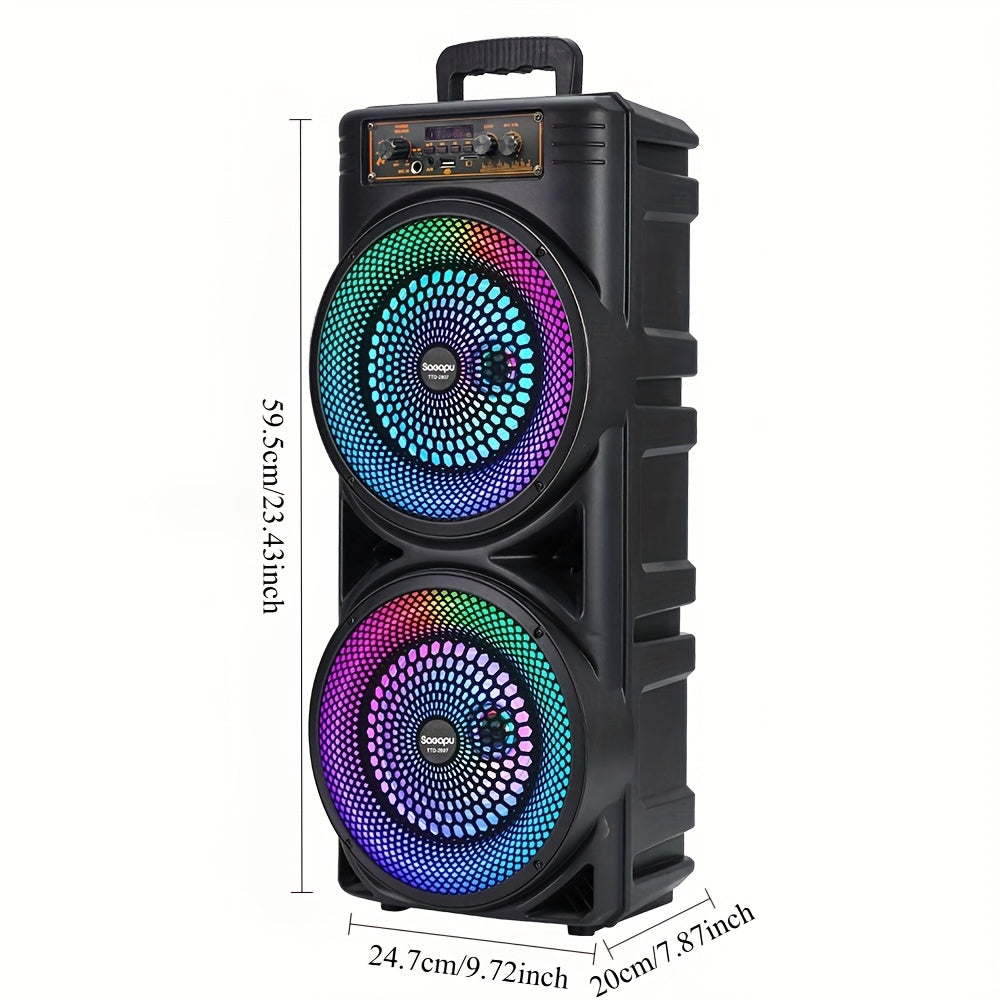 مكبر صوت لاسلكي XMEBXPK 6000W مع مضخمين صوتين 21.59 سم، أضواء حفلات RGB، ميكروفون مدمج، صوت قوي 130 ديسيبل لحفلات الهواء الطلق، الموسيقى والمسابقات، نظام مكبر صوت لاسلكي، نظام صوت الحدث، تأثير إضاءة ممتع، صوت عالي الجودة